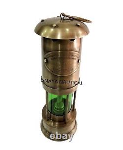 Antique Brass Miner Lamp Nautical Ship Decor Boat Miner Red/Green Oil Lamp Light