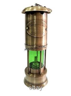 Antique Brass Miner Lamp Nautical Ship Decor Boat Miner Red/Green Oil Lamp Light