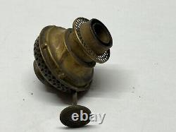 Antique Brass Oil Lamp Burner H. G. Moehring #2 Threads Folded Round Wick