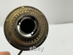 Antique Brass Oil Lamp Burner H. G. Moehring #2 Threads Folded Round Wick