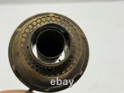 Antique Brass Oil Lamp Burner H. G. Moehring #2 Threads Folded Round Wick