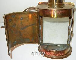 Antique Brass Oil Lamp Lantern George W Stone Wilmington Delaware