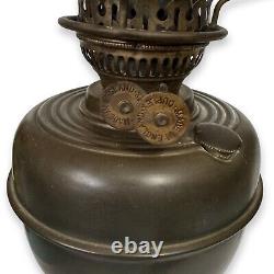 Antique Brass Oil Lamp with Duplex Burner Made in England 13H X 10W X 6Base