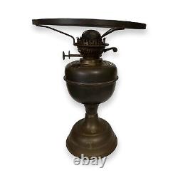 Antique Brass Oil Lamp with Duplex Burner Made in England 13H X 10W X 6Base