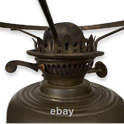 Antique Brass Oil Lamp with Duplex Burner Made in England 13H X 10W X 6Base