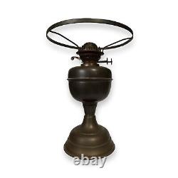 Antique Brass Oil Lamp with Duplex Burner Made in England 13H X 10W X 6Base