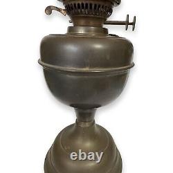 Antique Brass Oil Lamp with Duplex Burner Made in England 13H X 10W X 6Base