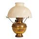 Antique Brass Oil Lamp with Milk Glass Shade