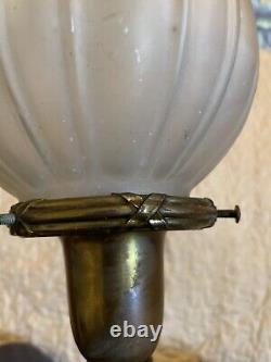 Antique Brass Oil Student Desk Lamp Electric Copper Beautiful Rare Working