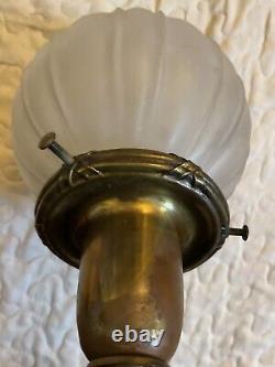 Antique Brass Oil Student Desk Lamp Electric Copper Beautiful Rare Working