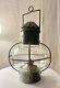 Antique Brass Onion Railway Ship Oil Lamp With Chimney, Metal Cage, And Burner