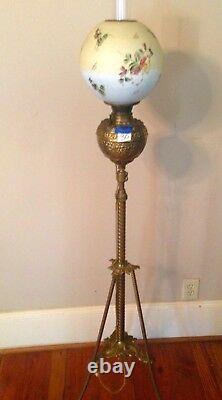 Antique Brass Piano floor lamp standing oil Victorian 1800's