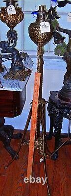 Antique Brass Piano floor lamp standing oil Victorian 1800's