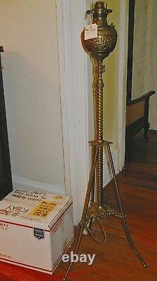 Antique Brass Piano floor lamp standing oil Victorian 1800's