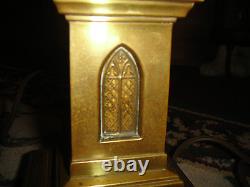 Antique Brass Religious Lamp Cathedral Window Design Converted Oil Lamp