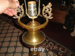 Antique Brass Religious Lamp Cathedral Window Design Converted Oil Lamp