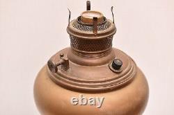 Antique Brass Stand Oil Lamp Light Art Nouveau Jugendstil Electrified Whiplash