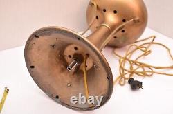 Antique Brass Stand Oil Lamp Light Art Nouveau Jugendstil Electrified Whiplash