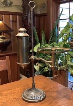 Antique Brass Student Desk Oil Lamp 1860s SAS-IS WithO Shade For Repair or Parts