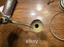 Antique Brass Student Desk Oil Lamp 1860s SAS-IS WithO Shade For Repair or Parts