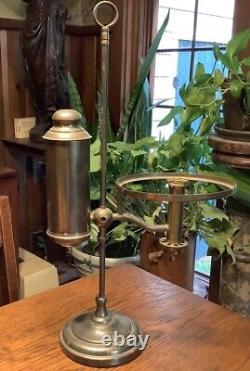 Antique Brass Student Desk Oil Lamp 1860s SAS-IS WithO Shade For Repair or Parts