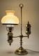 Antique Brass Student Lamp Original Tank Oil Converted To Electric 7 Fitter