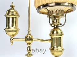 Antique Brass Student Lamp Original Tank Oil Converted To Electric 7 Fitter