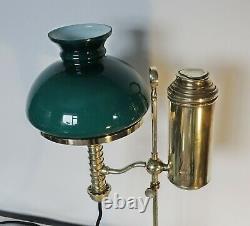 Antique Brass Student Oil Lamp 1880 Manhattan Brass Co, Converted to Electric