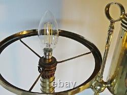 Antique Brass Student Oil Lamp 1880 Manhattan Brass Co, Converted to Electric