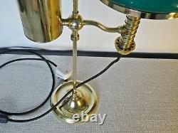 Antique Brass Student Oil Lamp 1880 Manhattan Brass Co, Converted to Electric