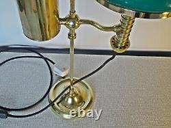 Antique Brass Student Oil Lamp 1880 Manhattan Brass Co, Converted to Electric