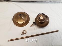 Antique Brass Student Oil Lamp Desk Lamp On Weighted Stand Adjustable Height