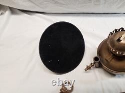 Antique Brass Student Oil Lamp Desk Lamp On Weighted Stand Adjustable Height