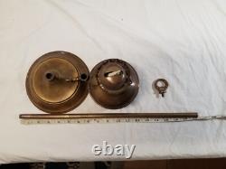 Antique Brass Student Oil Lamp Desk Lamp On Weighted Stand Adjustable Height