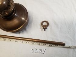 Antique Brass Student Oil Lamp Desk Lamp On Weighted Stand Adjustable Height