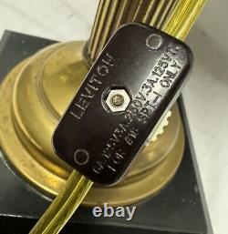 Antique Brass Victorian Banquet Parlor Converted B&H Oil Lamp with Globe 24 MINT