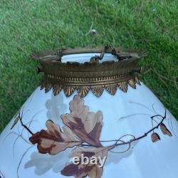 Antique C. 1870s Cast Iron Adjustable Hanging Parlor Oil Kero Lamp Font Eastlake