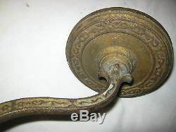 Antique C. 1880 Cast Iron Architectural Oil Lamp Plant Wall Art Holder Bracket