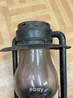 Antique C T Ham Mfg No 9 Globe Street Oil Lantern Lamp Light USA vintage parts