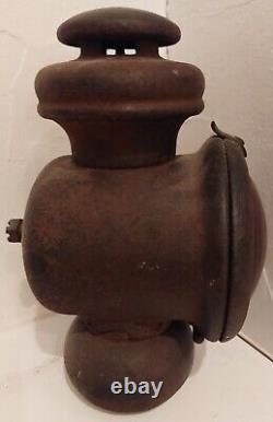 Antique Car Buggy Carriage Light Kerosene Oil Lamp Lantern Red Glass