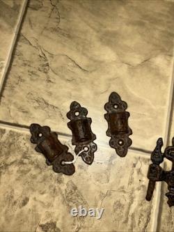 Antique Cast Iron Double Oil Lamp Wall Mount with Mounting Piece, Set Of 3