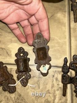 Antique Cast Iron Double Oil Lamp Wall Mount with Mounting Piece, Set Of 3