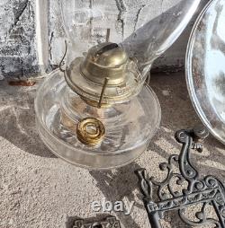 Antique Cast Iron Eastlake Stover Wall Mount Oil Lamp Sconce with 9 Reflector
