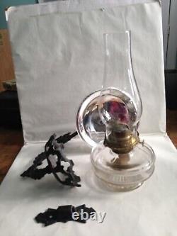 Antique Cast Iron Wall Mount P&A Oil Kerosene Lamp Mercury Reflector Ornate