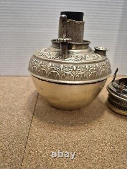 Antique Chautaugua Brass Center Draft Oil Lamp Late 1800s Early 1900s No Stand