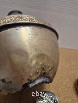 Antique Chautaugua Brass Center Draft Oil Lamp Late 1800s Early 1900s No Stand