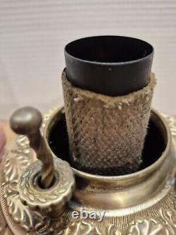 Antique Chautaugua Brass Center Draft Oil Lamp Late 1800s Early 1900s No Stand