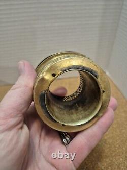 Antique Chautaugua Brass Center Draft Oil Lamp Late 1800s Early 1900s No Stand
