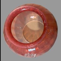 Antique Classical Brass Oil Parlor Lamp Cranberry Glass Ribbed Shade c1880