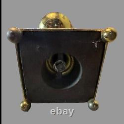Antique Classical Brass Oil Parlor Lamp Cranberry Glass Ribbed Shade c1880